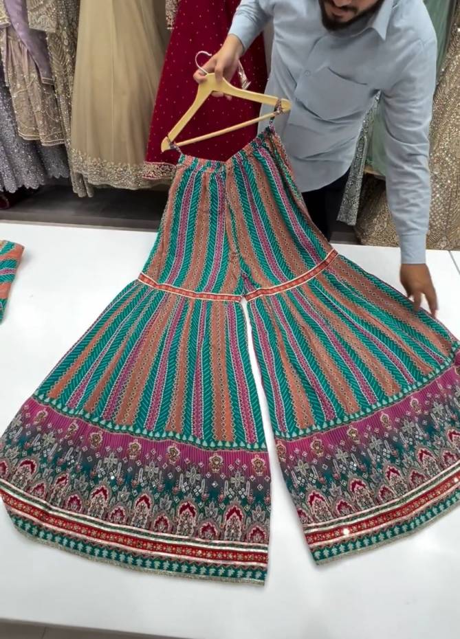 LG 1840 Muslin Printed Wedding Wear Sharara Readymade Suits Wholesale Price In India
